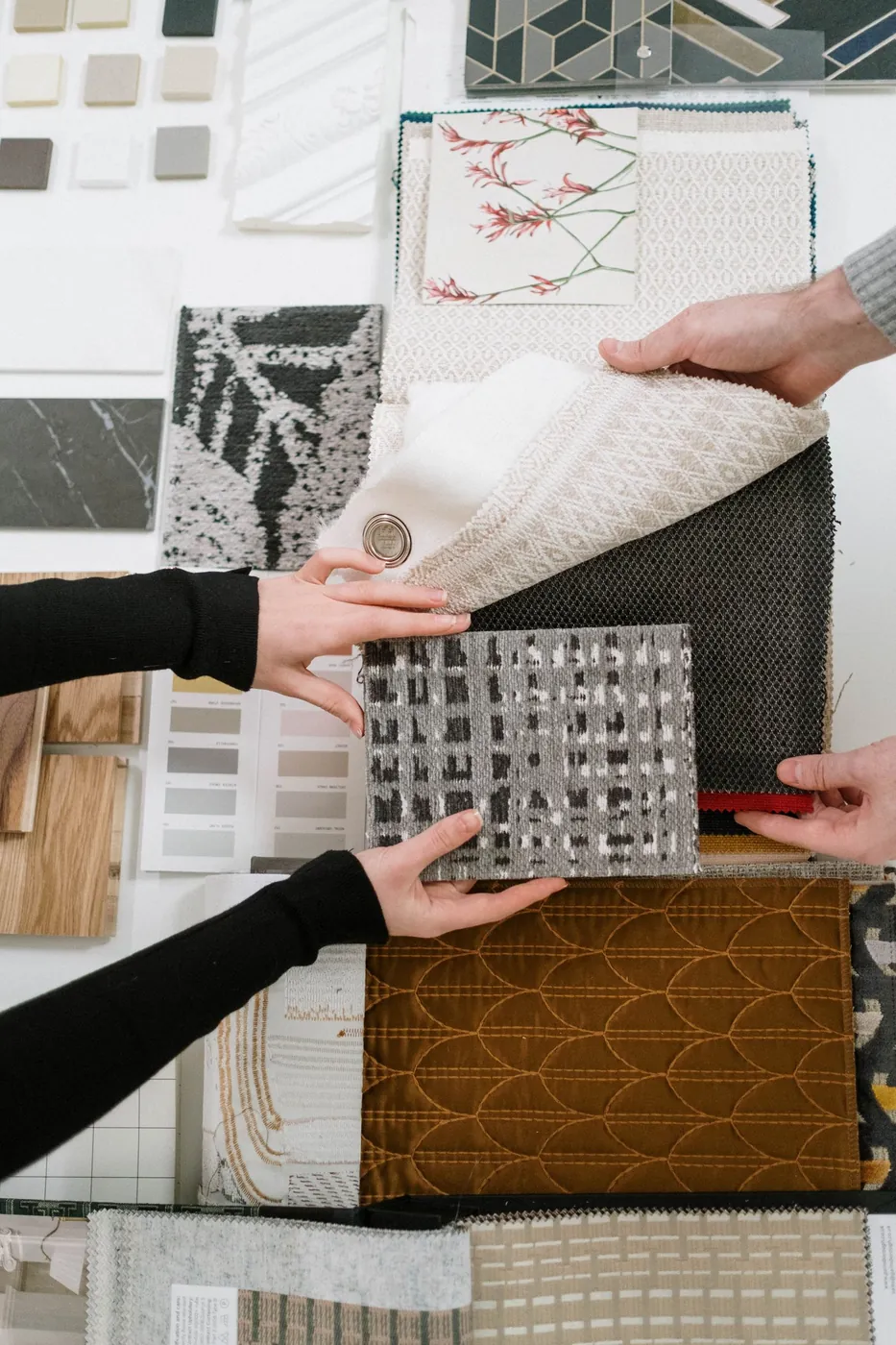 Product samples being reviewed for sourcing